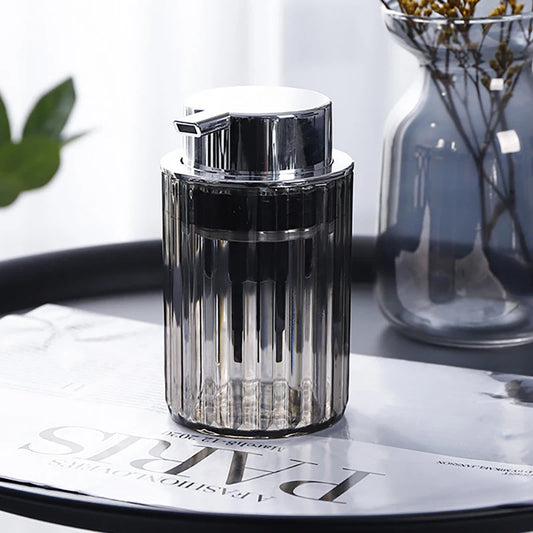 "Stylish Hands-Free Foaming Soap Dispenser - Refillable Mousse Bottle for Kitchen & Bathroom"