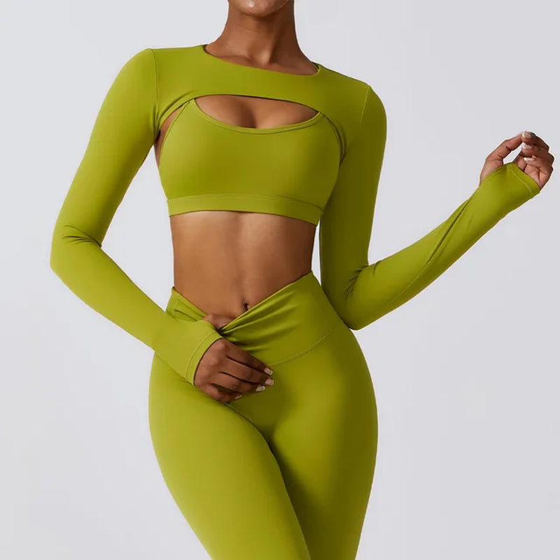 "Ultimate Performance Yoga Top: Long Sleeve Camisole for Fitness and Running"