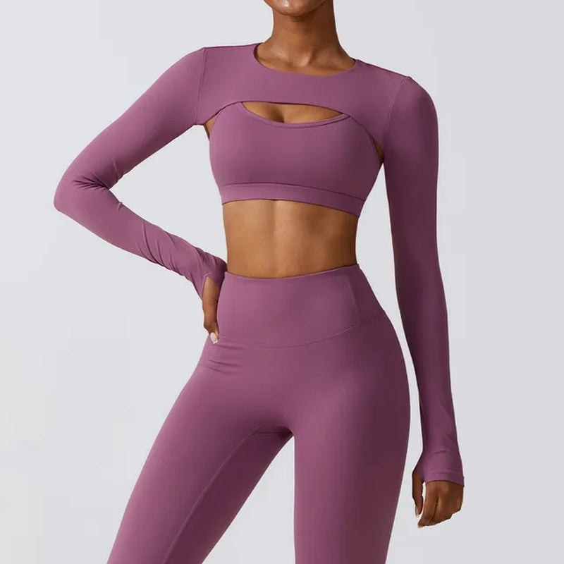 "Ultimate Performance Yoga Top: Long Sleeve Camisole for Fitness and Running"