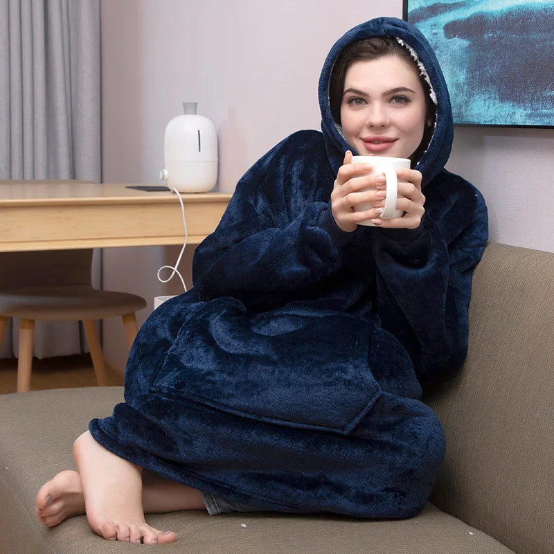 Cozy Winter Oversized Hoodie Blanket - Stay Warm in Style!
