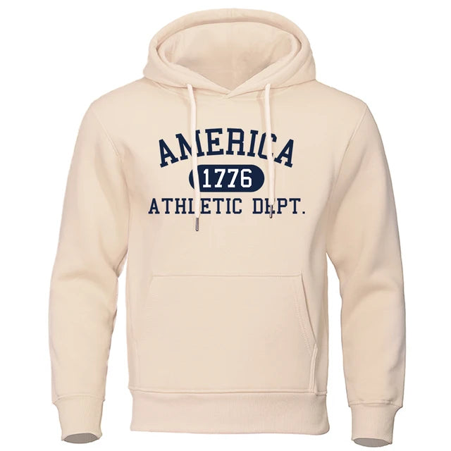 "1776 Athletic Dept Letter Print Hoodie"