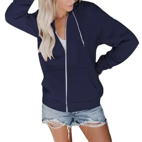 Womens Cozy Hooded Zip-Up Sweatshirt