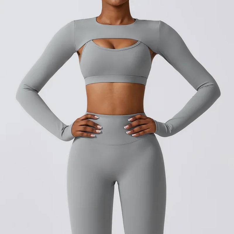 "Ultimate Performance Yoga Top: Long Sleeve Camisole for Fitness and Running"