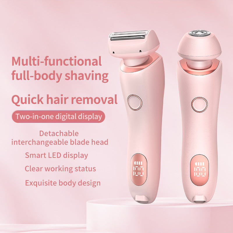 2 in 1 Hair Removal Epilator Body Razor - Leg, Armpit, Bikini, Hand & Pubic Hair Remover