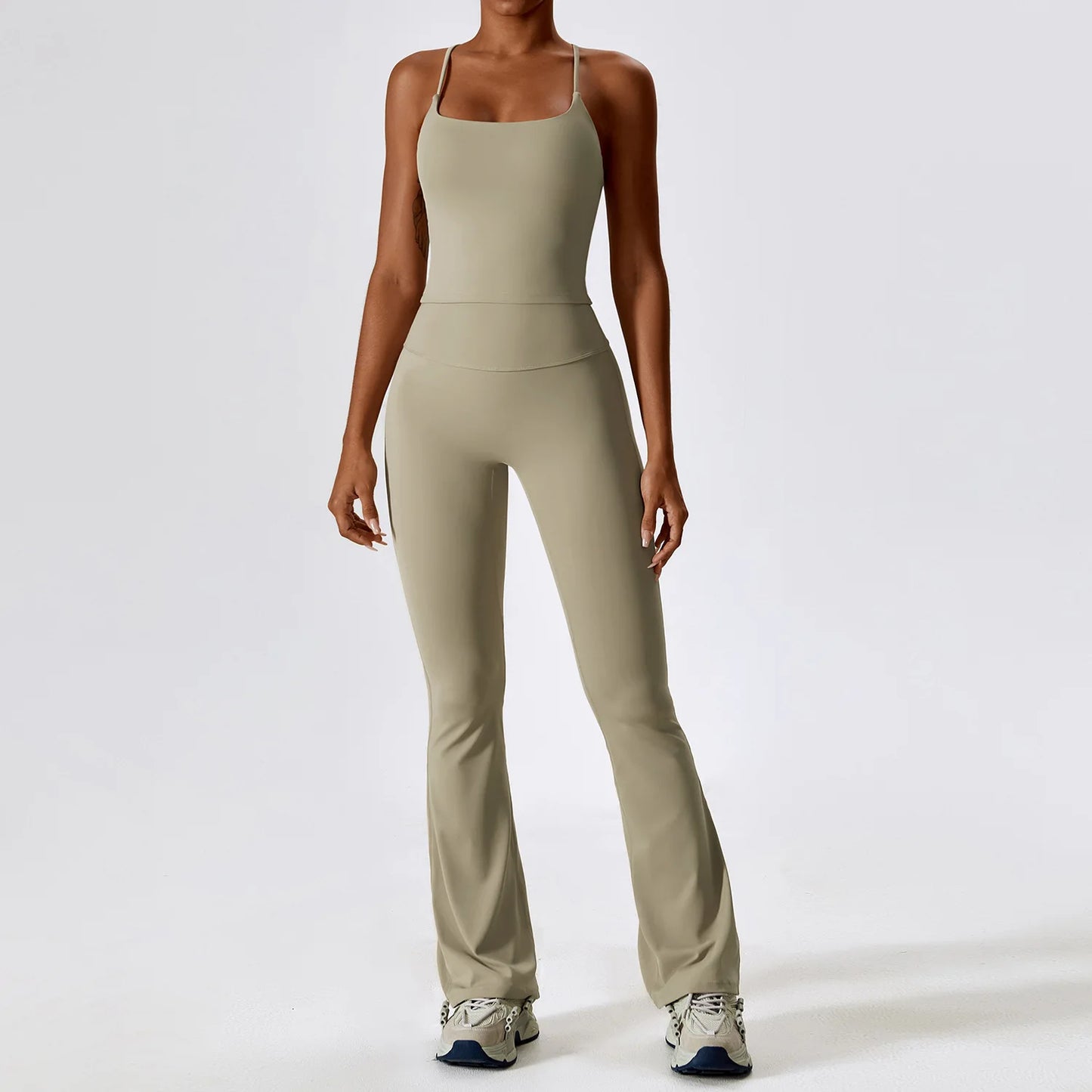 Seamless Yoga Set: Legging, Bra, Crop Top & Long Sleeve - Women's Athletic Workout Clothes