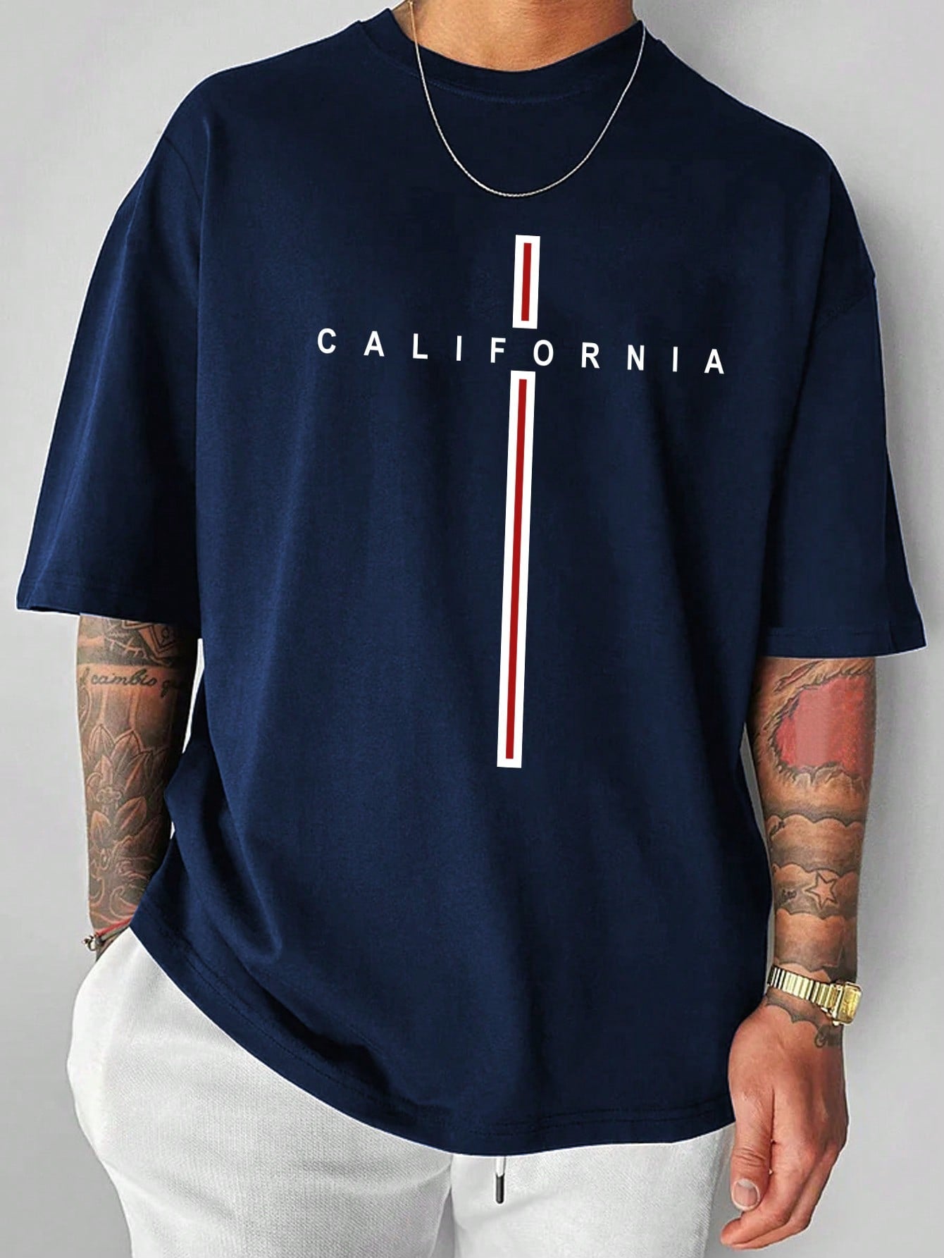 Men's Stylish California Letter Print T-Shirt